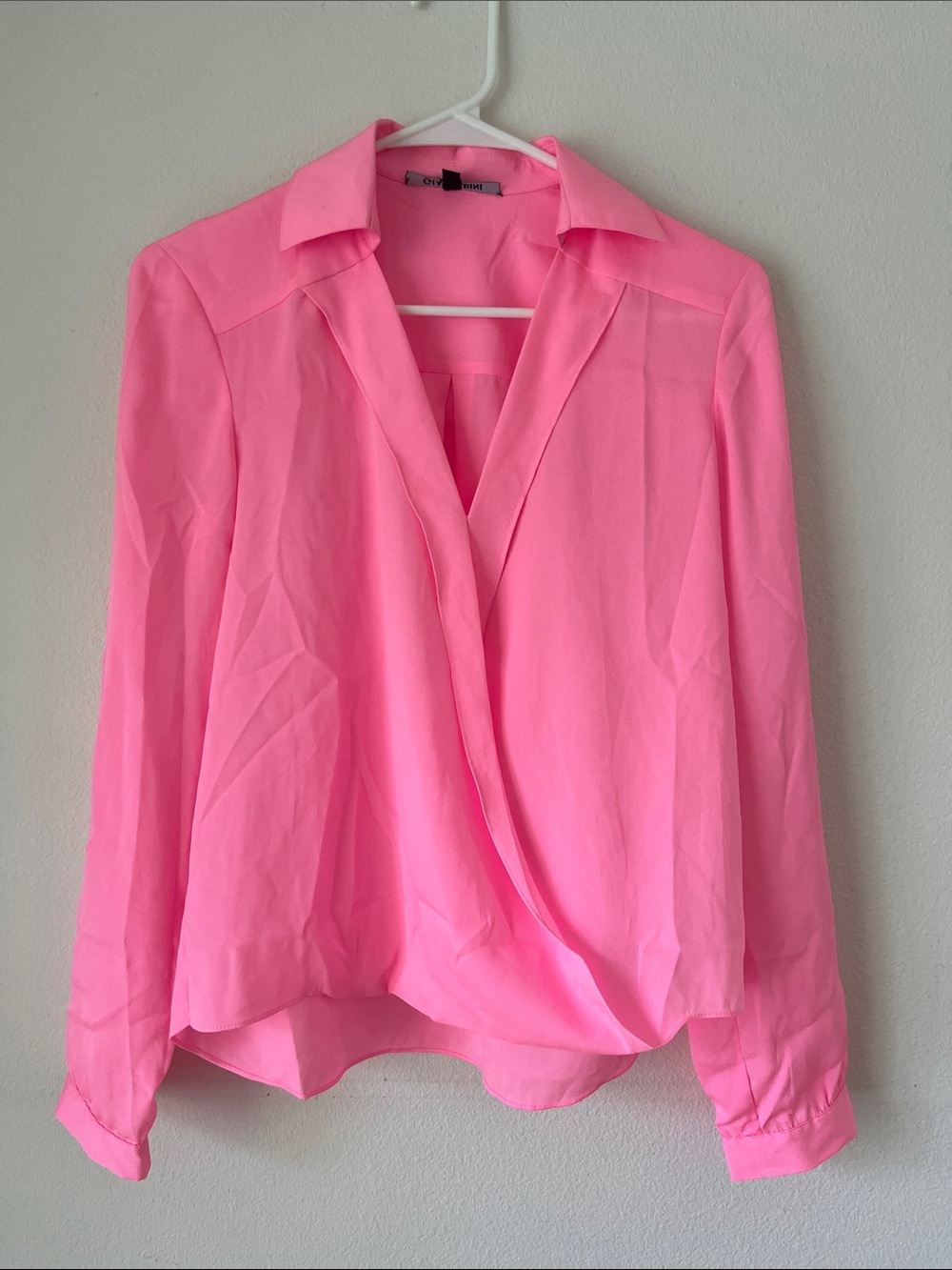 Gianni Bini Pink Wrap Blouse Size XS